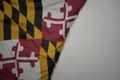 big waving national colorful flag of maryland state on the gray background Royalty Free Stock Photo