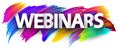 Big webinars paper sign over brush strokes background