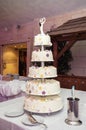 Big wedding cake on the table Royalty Free Stock Photo