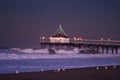 Big Wednesday 2007 Predawn Manhattan Beach Pier Royalty Free Stock Photo