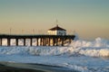 Big Wednesday 2007 Whitewater Manhattan Beach Pier Royalty Free Stock Photo