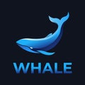 big whale modern minimalist logo