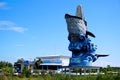 Big whale statue in front of Samutsakhon Marine Aquarium