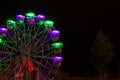 Big wheel with colorful neon lights Royalty Free Stock Photo