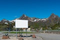 Big white bilboard on the norwegian road