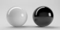 Big white and black glasses sphere with transparent glares and h