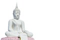 Big white buddha statue and blue sky Royalty Free Stock Photo
