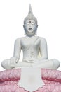 Big white buddha statue and blue sky Royalty Free Stock Photo