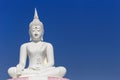 Big white buddha statue and blue sky Royalty Free Stock Photo