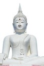 Big white buddha statue and blue sky Royalty Free Stock Photo