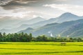 Big white buddha statue on the mountain Royalty Free Stock Photo