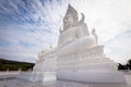 Big white buddha statue