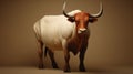 Bold Colorism: 3d Modeling Of A Horned Bull In Daz3d Style