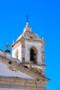 The big, white church of Lagos in Portugal in the sunshine Royalty Free Stock Photo