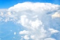 A big white cloud like a mushroom from a nuclear explosion. An object-like cloud in the blue sky Royalty Free Stock Photo