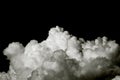 Big white clouds isolated on black background Royalty Free Stock Photo