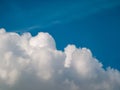 Big white clouds, in the middle of the picture, blue sky, early morning Royalty Free Stock Photo