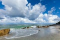 White clouds over Gulf of Mexico from Caspersen Beach in Venice Florida Royalty Free Stock Photo