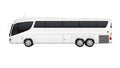 Big White Coach Tour Bus with Blank Surface for Yours Design. 3d Rendering Royalty Free Stock Photo