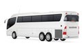 Big White Coach Tour Bus with Blank Surface for Yours Design. 3d Rendering Royalty Free Stock Photo