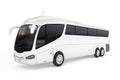 Big White Coach Tour Bus with Blank Surface for Yours Design. 3d Rendering Royalty Free Stock Photo