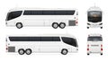 Big White Coach Tour Bus with Blank Surface for Yours Design. 3d Rendering Royalty Free Stock Photo