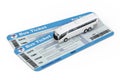 Big White Coach Tour Bus over Bus Tickets. 3d Rendering Royalty Free Stock Photo