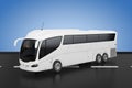 Big White Coach Tour Inter City Travel Bus. 3d Rendering