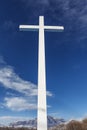 Big white cross against a blue sky in Tafi del Valle, Tucuman, Argentina Royalty Free Stock Photo