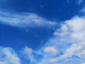 Big white fluffy clouds in the blue sky.Summer background