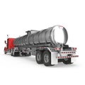 Big White Fuel Tanker Truck on white. 3D illustration