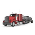 Big White Fuel Tanker Truck on white. 3D illustration