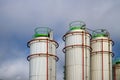 Big White gaz Storage Tanks Royalty Free Stock Photo