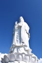 big white Guanyin goddess sculpture in Linh Ung Buddhist temple on monkeys mountain