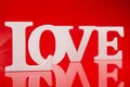 Big white letters love Royalty Free Stock Photo