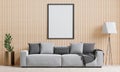 big white living room.interior design,grey sofa,lamp,wooden table,carpet wood wall for mock up