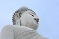 Big white marble Buddha with cloudy sky background, copy space, Phuket, Thailand Royalty Free Stock Photo