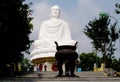 Big white marble Buddha statue sitting