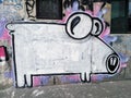Pig graffiti Royalty Free Stock Photo