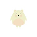 Big white pretty polar bear, childish isolated beautiful girlish illustration for wallpapers, patches, wall art, poster