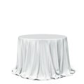 Big white round table and cloth Royalty Free Stock Photo