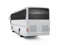 Big white tour bus on a white background. Royalty Free Stock Photo
