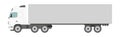 Big white truck with a trailer on a light background - Vector Royalty Free Stock Photo