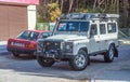 Big white 4wd allroad car Land Rover parked Royalty Free Stock Photo