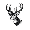 Big whitetail buck logo. Generative AI