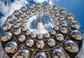 Big whtie buddha in Thailand with clear sky