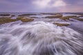 Big wave at beach sea sunsets ocean Royalty Free Stock Photo