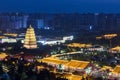 Big wild goose pagoda in xi `an at night Royalty Free Stock Photo