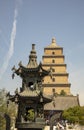 Big Wild Goose Pagoda, Xian, China with tourists Royalty Free Stock Photo