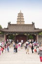 Big Wild Goose Pagoda Xian and tourists Royalty Free Stock Photo